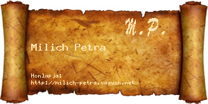 Milich Petra névjegykártya